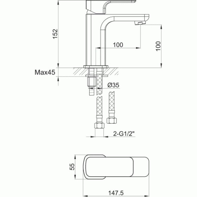 Flite  Basin Mixer - Chrome